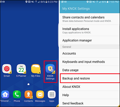 Restore Knox Data