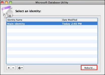 rebuild the outlook for mac 2016 database to resolve problems