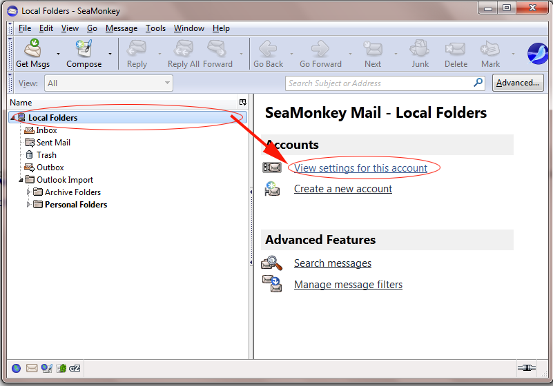 backup Seamonkey emails folders