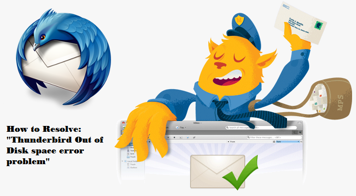resolve thunderbird out of disk space error