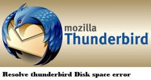 out of disk space error in thunderbird