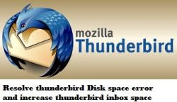 out of disk space error in thunderbird