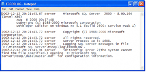 Restore Master Database in SQL Server
