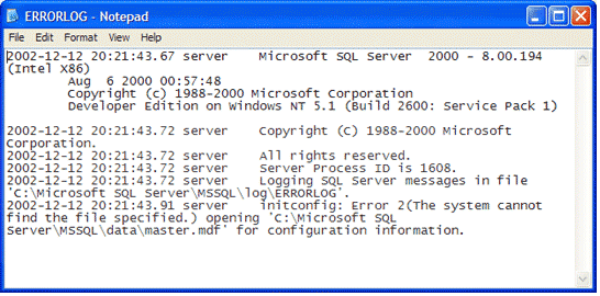 cannot recover master database sql server is unable to run