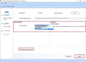 Choose to Maintain Folder Hierarchy option