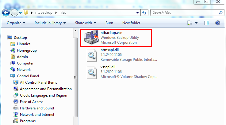 NTBackup.exe.