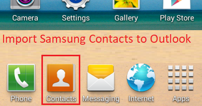 import Samsung contacts to Outlook