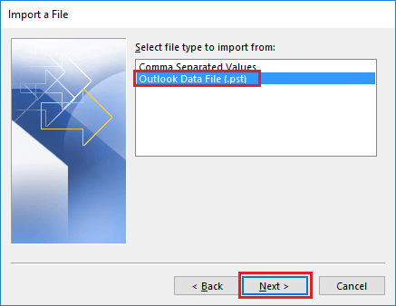 consolidate pst files via importing