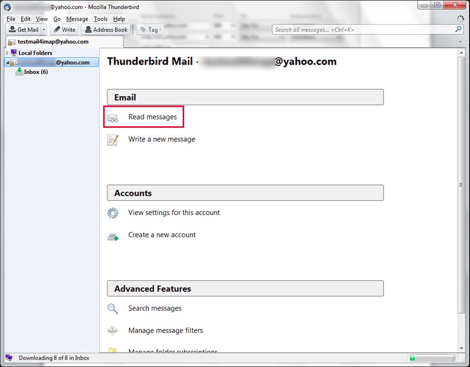 read Yahoo mail in Thunderbird 