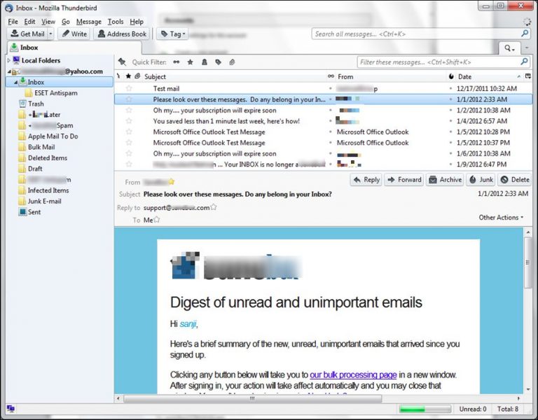 thunderbird email import