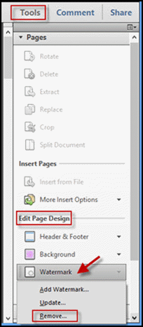 delete watermark from pdf