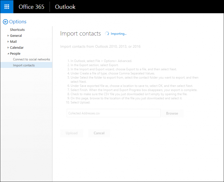 how to export office 365 contacts