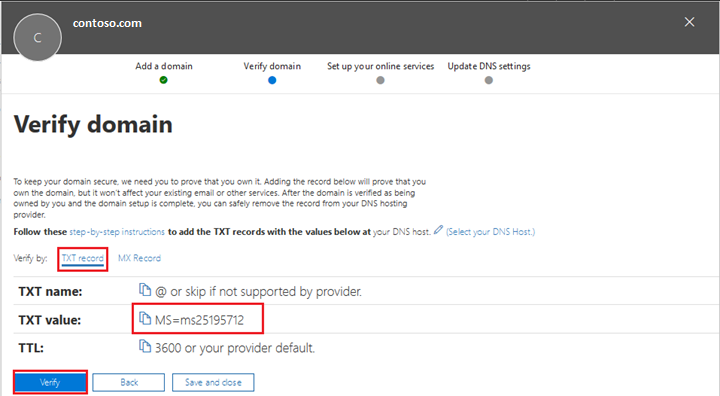 configure outlook for office 365 custom domain