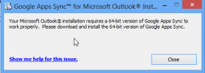 google apps sync for outlook 2016 64 bit