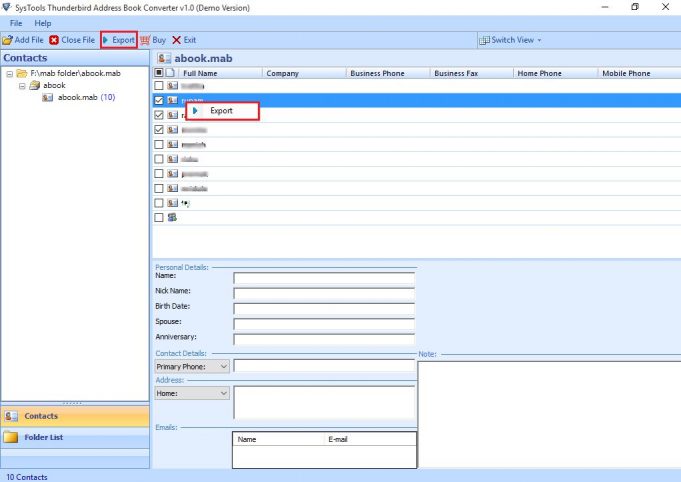 How to copy thunderbird address book to new computer easily