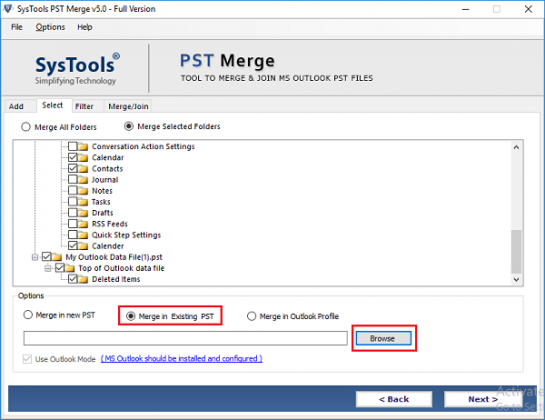 how to merge two email accounts in outlook 2013