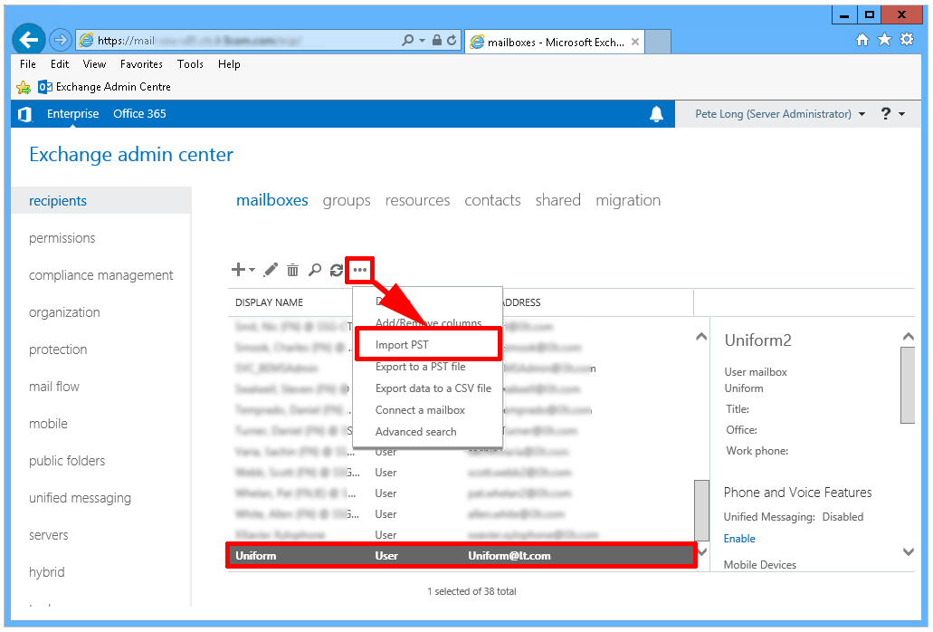 Import PST Files To Exchange Mailbox Via New MailboxImportRequest 