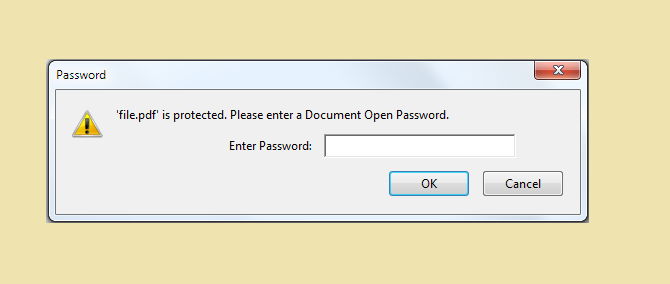 pdf is protected document open password