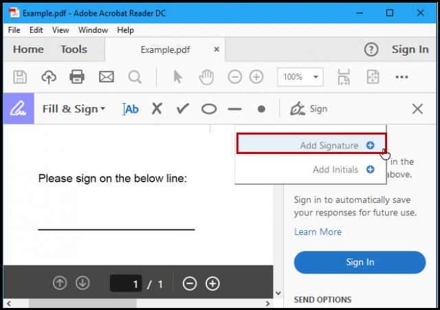 how to insert signature in pdf