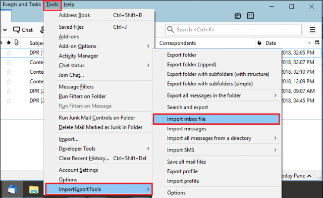 where are mozilla thunderbird files stored