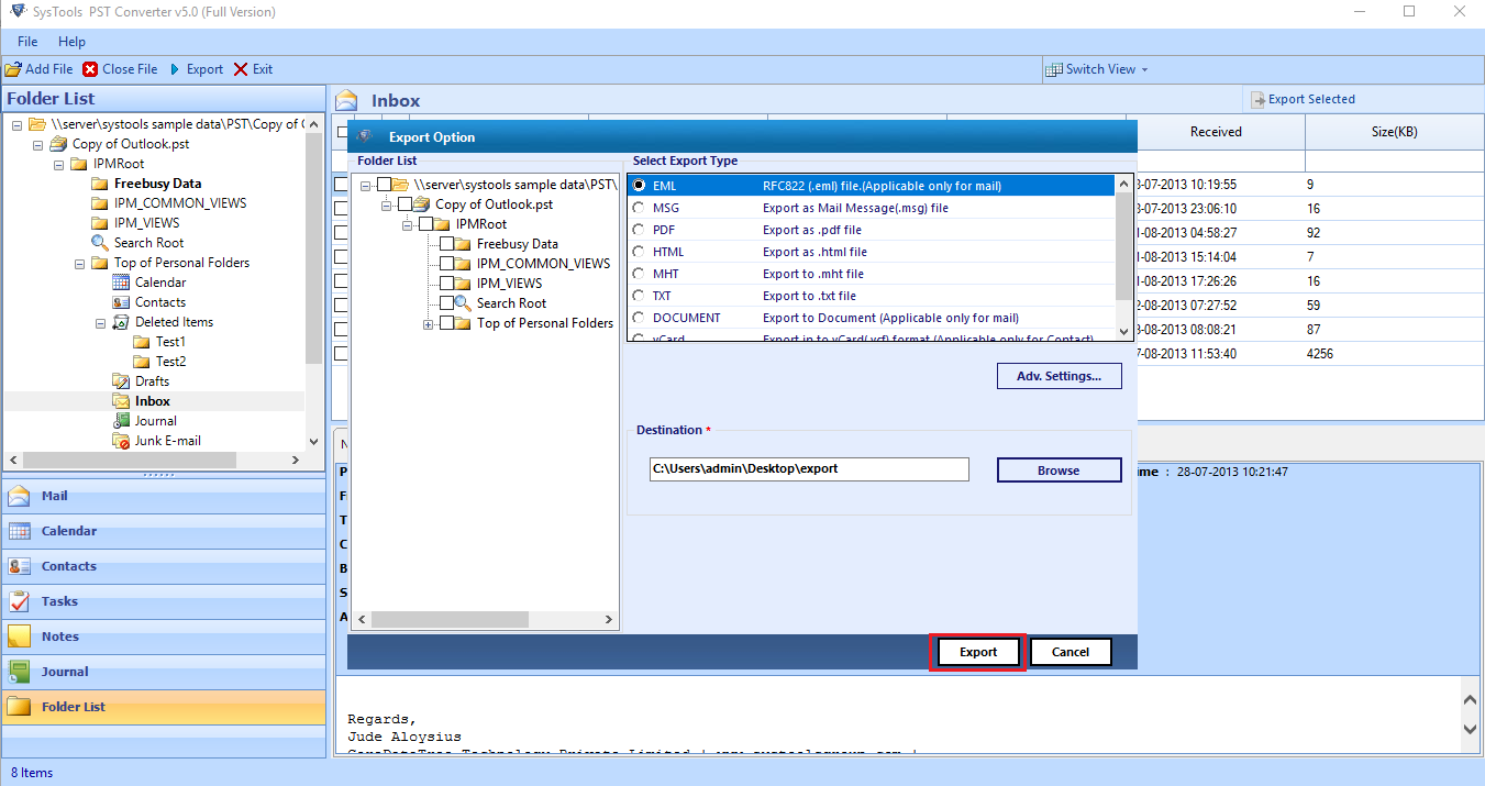 eml to pst converter systools