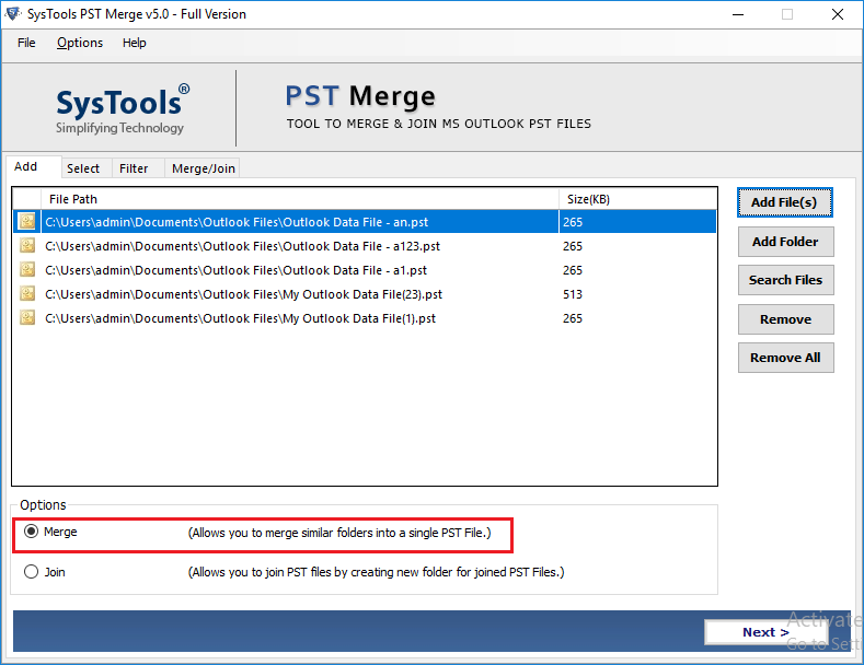 Merging Outlook Archive Files