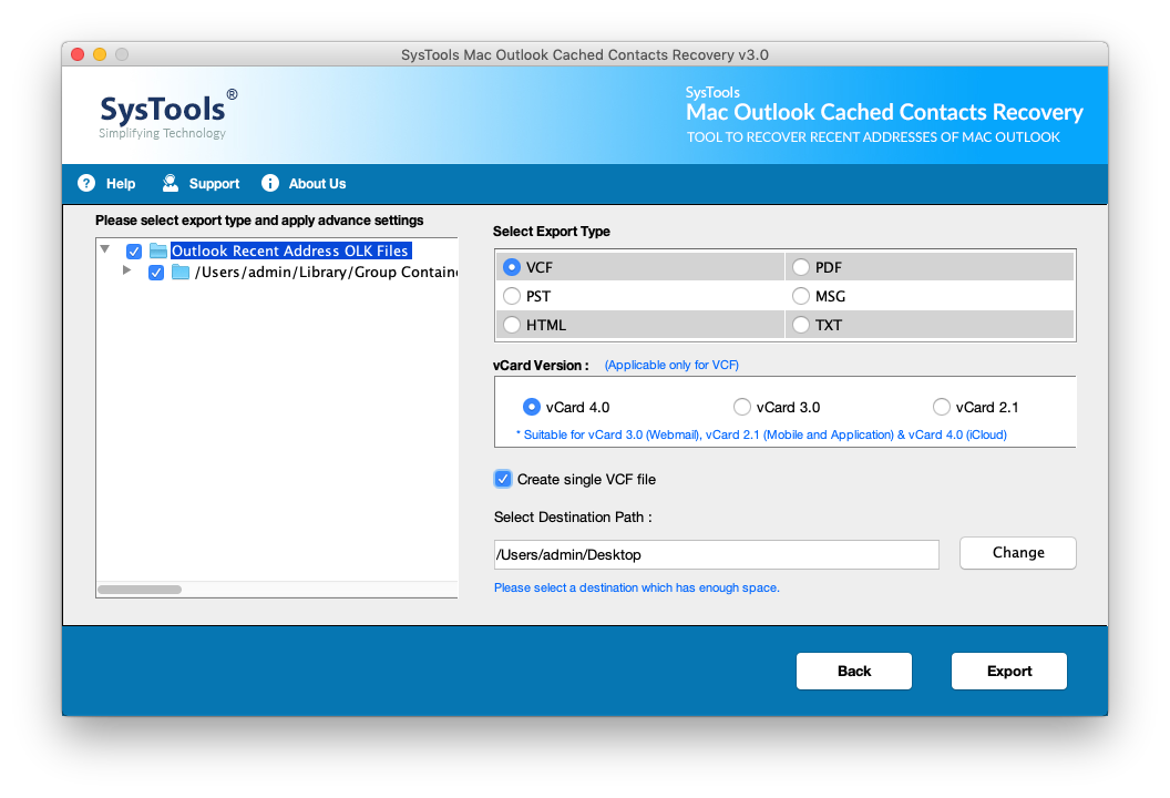 export Recent Addresses Outlook 2016 MAC