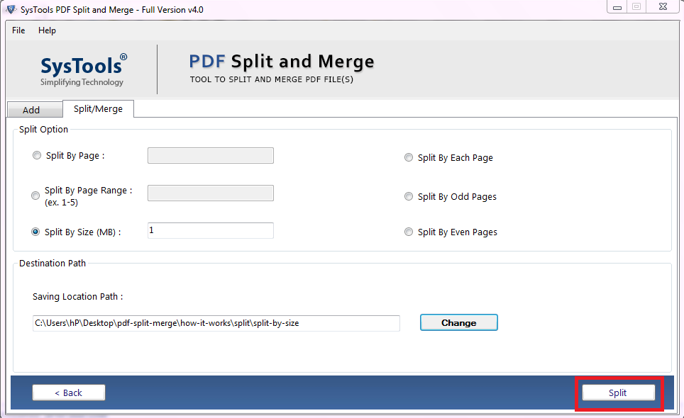 split PDF by size