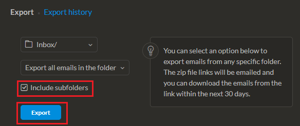 Exportieren Sie Zoho-E-Mails