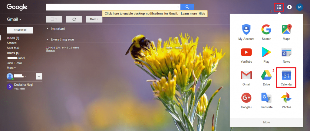 gmail desktop calendar