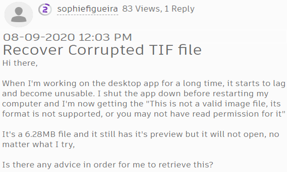 repair damaged tiff files