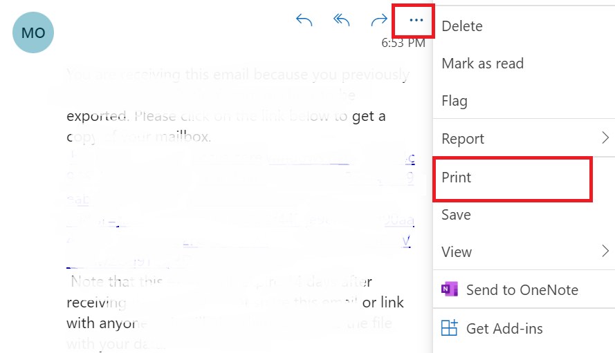 press more actions then print option