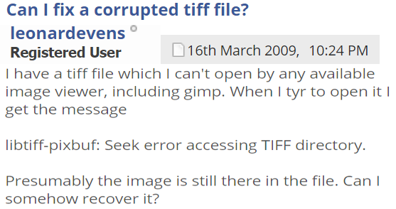 Recover Corrupted TIFF Files 