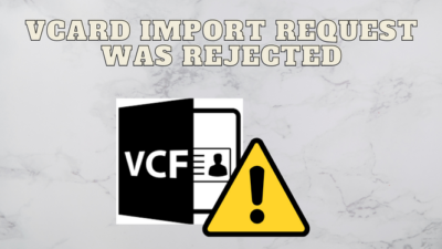vCard Import Request Was Rejected