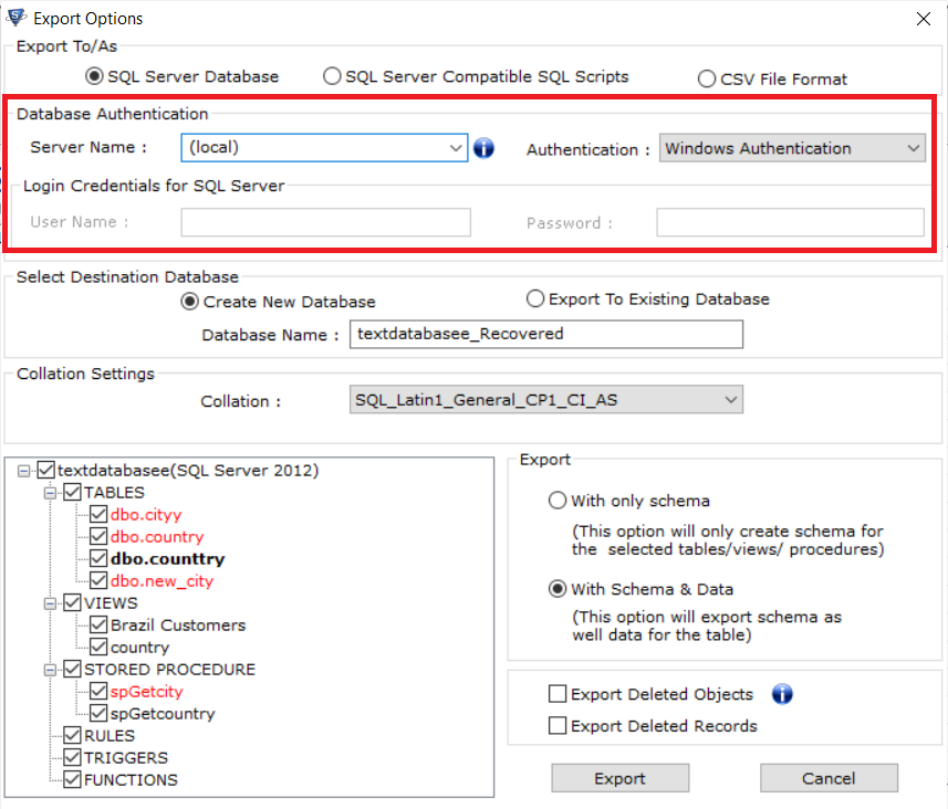 Restore Database