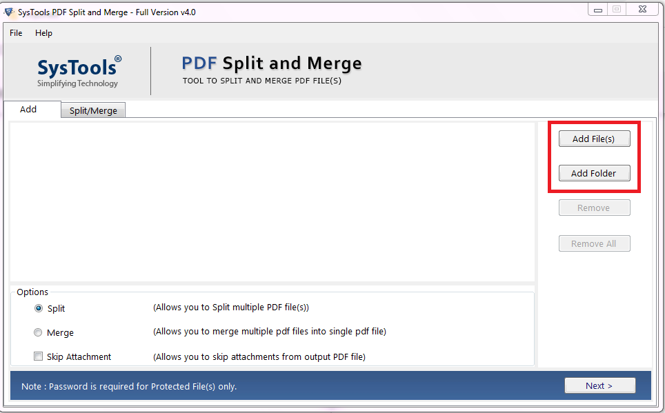 insert PDF files to split them