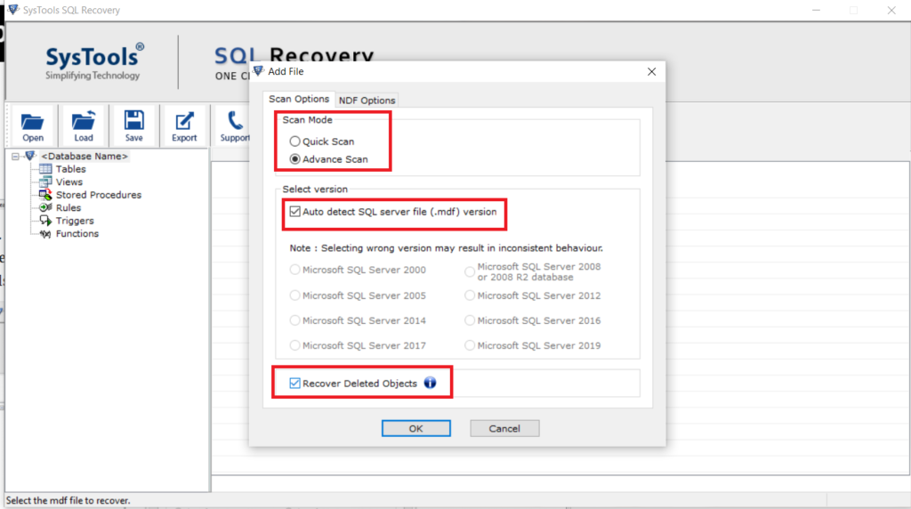 Recover SQL Database File