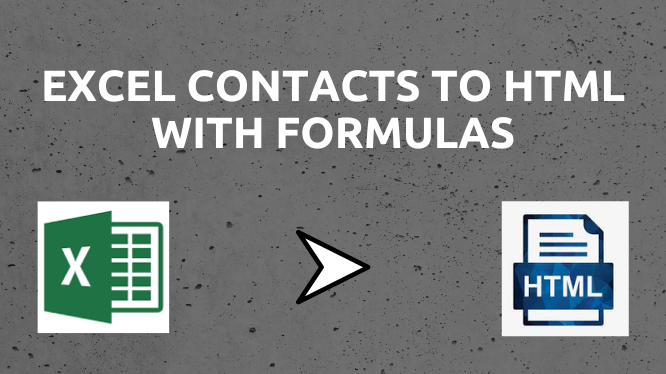 excel contacts to html with formulas