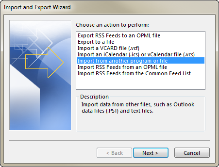 import from program or file