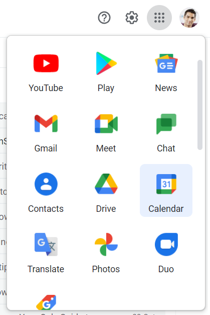 open google calendar