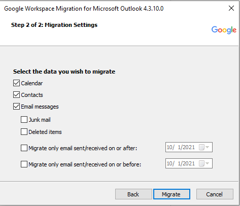 tap migrate in google workspace