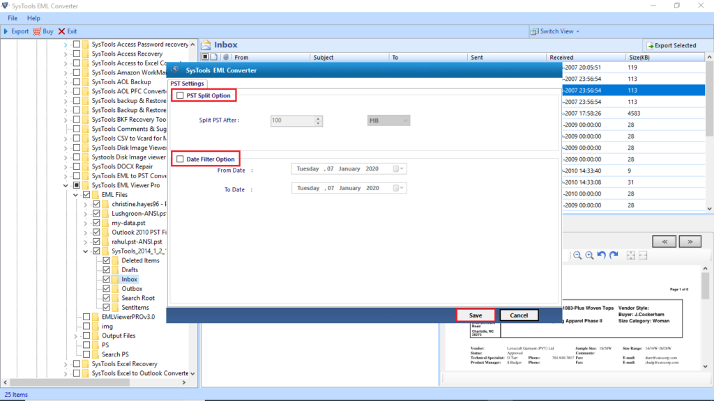 set advanced pst settings