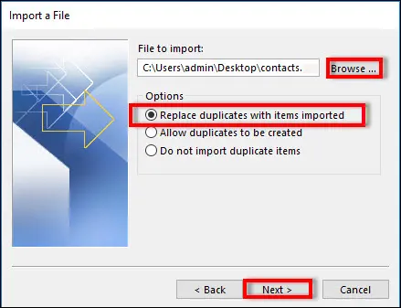 change duplicates for import