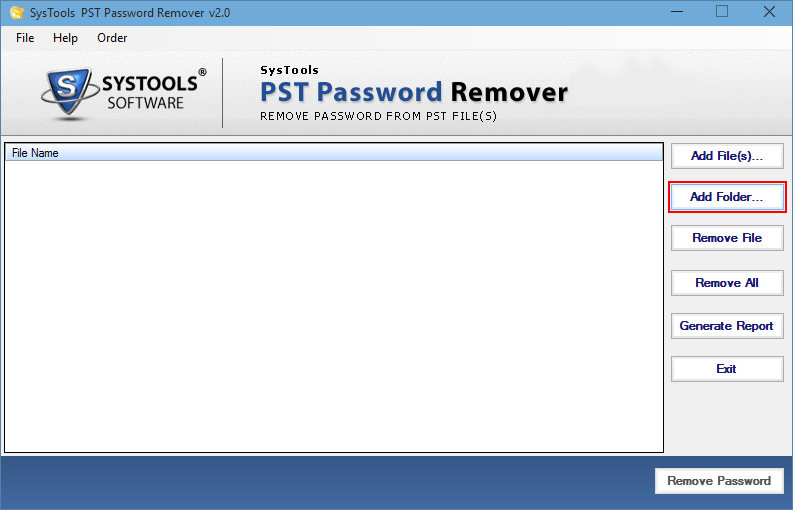 recover outlook pst file password