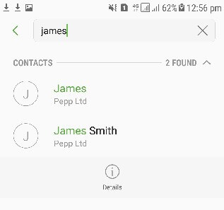 imported contacts in the contact list